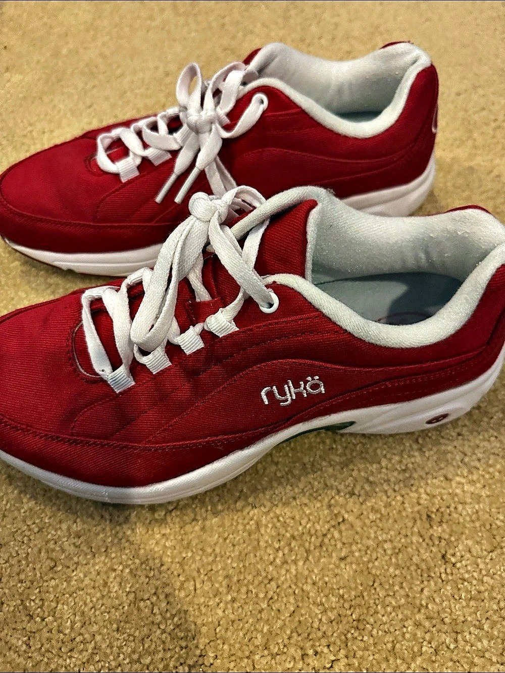 Ryka Red & White Athletic Sneakers 9.5